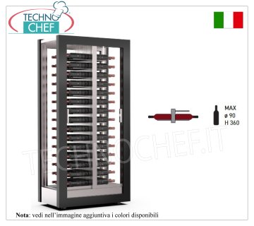 CELLAR-TECA for WINE capacity 120 bottles Horizontal, Static-Ventilated, 4 Glass Sides, dim.mm.874x568x1865h