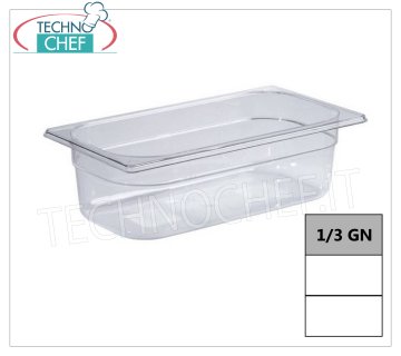 Gastronorm GN 1/3 containers in polycarbonate Gastro-norm 1/3 polycarbonate tray, capacity 2.5 litres, dim.mm.325 x 175 x 65 h