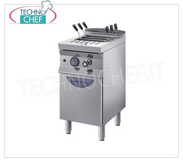GAS PASTA COOKER on MOBILE, line 700, 1 tank of lt.28 GAS pasta cooker, line 700, 1 tank lt.28, thermal power Kw.9,8, weight Kg.50, dim.mm.400x700x900h
