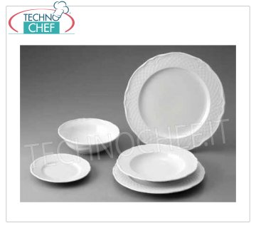 SATURNIA - MALAGA BIANCO Collection in Porcelain - Dishes for Restaurant FLAT PLATE, Malaga White Collection, Diameter cm.26, Brand SATURNIA -- Available in packs of 12 pieces