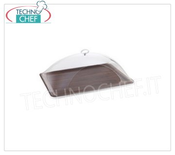 Domed trays TRAY WITH RECTANGULAR BELL-SHAPED LID WITH OPENING, CM.62X43X21 H