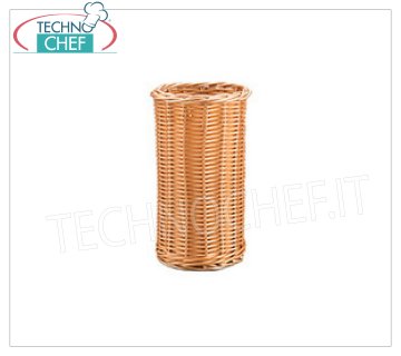 Cups per loaf Breadstick holder in plasticized wicker, H.18, Diameter Cm.10