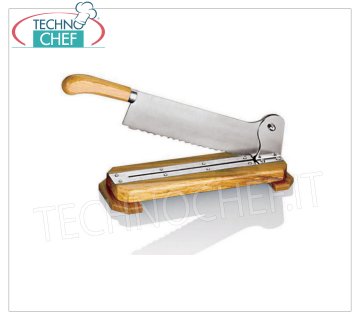 Technochef - Manual bread slicer Manual bread slicer-cutter on wooden base, Weight 2.1 Kg, dim. mm. 410x150x100h