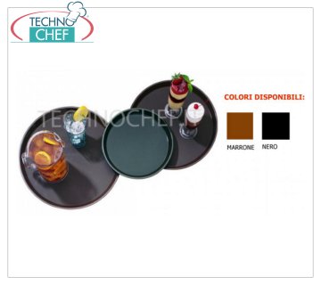 Non-slip trays for bar room service Round tray in polypropylene with non-slip surface, diameter mm.279