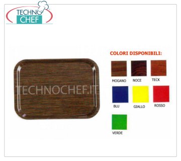 Self-service trays in plastic laminate Self-service tray in plastic laminate, light and thin, available in both wood and colored shades, standard Gastronorm dimensions 1/1 mm. 530x325