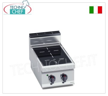 TECHNOCHEF - ELECTRIC COOKER 2 INFRARED ZONES TOP, Kw.6,4, Mod.E7P2B/VTR ELECTRIC COOKER 2 INFRARED ZONES TOP, BERTOS, MACROS 700 Line, INFRARED Series, with 2 SQUARE zones measuring 230x230 mm, INDEPENDENT CONTROLS, V.400/3+N, Kw.6.4, Weight 22 Kg, dim.mm. 400x700x290h