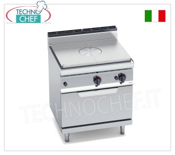 TECHNOCHEF - GAS SOLID TOP COOKER on GAS OVEN GN 2/1, Kw.17,8, Mod.G7TP+FG GAS SOLID TOP COOKER on GN 2/1 GAS OVEN, BERTOS, MACROS 700 Line, HIGH POWER Series, total thermal power 17.8 kW, weight 129, dim.mm.800x700x900h