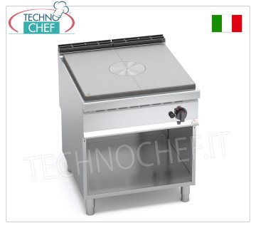 TECHNOCHEF - GAS SOLID TOP COOKER on OPEN CABINET, mod. G9TPM GAS SOLID TOP COOKER on OPEN CABINET, BERTOS MAXIMA 900 Line, HIGH POWER Series, thermal power 13.00 kW, weight 157 kg, dim.mm.800x900x900h