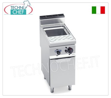 TECHNOCHEF - GAS CUOCIPASTA su MOBILE, 1 basca da lt.30, Mod.CPG40E GAS PASTA COOKER on MOBILE, BERTOS, MACROS 700 line, PASTA ITALY series, 1 stainless steel well of 30 litres, thermal power Kw.10,00, Weight 49 Kg, dim.mm.400x700x900h