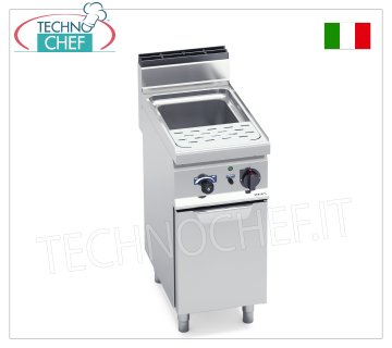 TECHNOCHEF - ELECTRIC PASTA COOKER on MOBILE, 1 well of 30 litres, Mod.CPE40 ELECTRIC PASTA COOKER on MOBILE, BERTOS, MACROS 700 line, PASTA ITALY series, 1 stainless steel well of 30 litres, V.400/3+N, Kw.8.00, Weight 49 Kg, dim.mm.400x700x900h