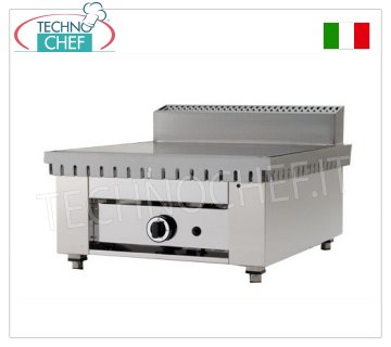 GAS piadina cooker with STEEL PLATE, Top version Gas piadina cooker on top version with 600x600 steel plate for 4 piadinas, thermal power 6.7 kw, dim. external mm 650x730x440h