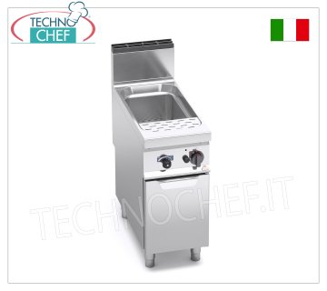 TECHNOCHEF - GAS CUOCIPASTA su MOBILE, Vasca da 40 lt., Mod.G9CP40 GAS PASTA COOKER on MOBILE, BERTOS, MAXIMA 900 line, 1 well of 40 litres, thermal power Kw.12,00, Weight 54 Kg, dim.mm.400x900x900h