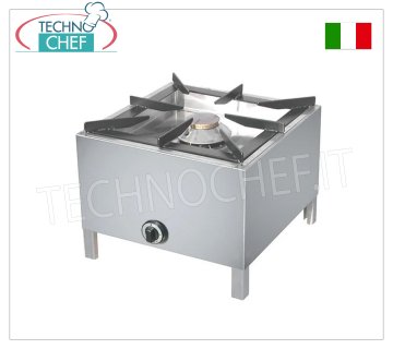 Floor-standing gas stove, 1 10 kW burner PROFESSIONAL FLOOR GAS STOVE with 1 BURNER, removable burner of 10.00 kW, weight 21.40 Kg, dim.mm.605x605x460h