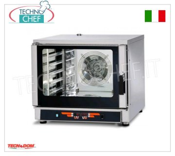 TECNODOM-Electric Convection Oven 5 GN 1/1 or 60x40 cm trays, Mechanical Controls, mod. NERONE MID 5 MEC. CONVENTION OVEN Electric Fan-assisted, Professional, capacity 5 Gastro-Norm trays 1/1 or 600x400 mm (not included), MECHANICAL CONTROLS, V.400/3 + N, Kw.6.45, Weight 87 Kg, dim.mm.840x910x750h
