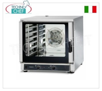 TECNODOM-Electric Convection Oven 6 GN 1/1 or 60x40 cm trays, MECHANICAL CONTROLS, mod. NERONE MID 6 MEC. CONVENTION OVEN Electric Ventilated, Professional, capacity 6 Gastro-Norm trays 1/1 or 600x400 mm (not included), MECHANICAL CONTROLS, V.400/3 + N, Kw.7.65, Weight 91 Kg, dim.mm.840x910x830h