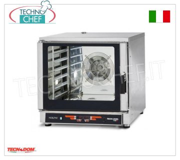 Electric Convection Oven for 6 Trays GN 1/1 or mm 600x400, mod.FEDL06NEMIDV ELECTRIC CONVECTION OVEN for GASTRONOMY and PASTRY, capacity 6 Gastro-Norm 1/1 TRAYS or mm.600x400 (excluded), DIGITAL CONTROLS, 9 cooking programs, V.400 / 3 + N, Kw.7,65, Weight 91 Kg , dim.mm.840x910x830h