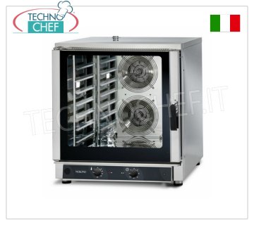 TECNODOM-Electric Convection Oven 7 GN 1/1 or 60x40 cm trays, MECHANICAL CONTROLS, mod. NERONE MID 7 MEC CONVENTION OVEN Electric Ventilated, Professional, capacity 7 Gastro-Norm trays 1/1 or 600x400 mm (not included), MECHANICAL CONTROLS, V.400/3 + N, Kw.10.7, Weight 106 Kg, dim.mm.840x910x930h
