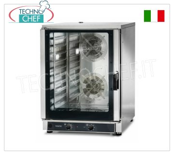 TECNODOM-Electric Convection Oven 10 GN 1/1 trays or 60x40 cm, MECHANICAL CONTROLS, mod. NERONE MID 10 MEC. CONVENTION OVEN Electric Ventilated, Professional, capacity 10 Gastro-Norm trays 1/1 or 600x400 mm (not included), MECHANICAL CONTROLS, V.400/3 + N, Kw.12.7, Weight 127 Kg, dim.mm.840x910x1150h
