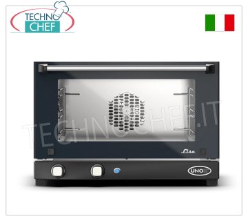 UNOX - Electric Convection Oven, mod. XF013 LISA, 3 trays 46 x 33 cm UNOX electric CONVENTION OVEN - MICRO line, LISA model for GASTRONOMY and PASTRY, capacity 3 mm trays. 460x330, version with MANUAL CONTROLS, V.230/1, Kw. 2.7, weight 20 kg, dim. mm. 600x587x402h