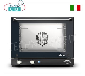 UNOX - Electric Convection Oven mod. XF023 ANNA, 4 trays 46x33 cm UNOX electric CONVENTION OVEN - MISS line - Model ANNA for GASTRONOMY and PASTRY, capacity 4 mm trays. 460x330, version with MANUAL CONTROLS, V.230/1, Kw. 3.00, weight 22 kg, dim. mm. 600x587x472h