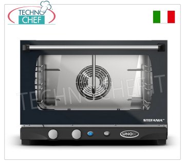 UNOX - Electric Convection Oven with Humidifier, mod. XFT113 STEFANIA, 3 baking trays measuring 46x33 cm Electric CONVENTION OVEN with humidifier UNOX-MISS line, for GASTRONOMY and PASTRY, capacity 3 mm trays. 460x330, version with MANUAL CONTROLS and HUMIDIFIER, V. 230/1, Kw. 3.00, weight 25 kg, dim.mm. 600X655x429h