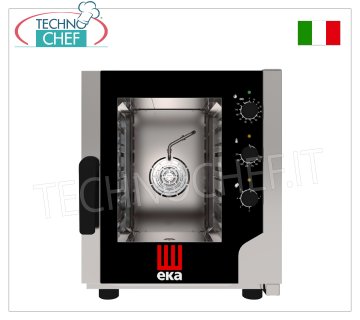 Tecnoeka - Electric STEAM CONVECTION OVEN for 5 GN 2/3 trays (354x325 mm), mod. EKF523NUD CONVENTIONAL STEAM OVEN Electric Ventilated, Professional with cooking chamber for 5 GASTRO-NORM 2/3 TRAYS (mm.354x325) ELECTROMECHANICAL CONTROLS, V.230/1, Kw.3.2, Weight Kg.40, external dimensions mm.550x754x662h