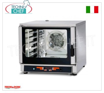 Digital Electric Steam Convection Oven 5 Trays GN 1/1, mod. FEDL05NEMIDVH2O. ELECTRIC CONVENTION-STEAM OVEN, Ventilated, Professional for GASTRONOMY and PASTRY, capacity 5 Gastro-Norm 1/1 TRAYS or mm.600x400 (excluded), DIGITAL CONTROLS, 9 cooking programs, V.400 / 3 + N, Kw.6 , 45, Weight 87 Kg, dim.mm.840x910x750h