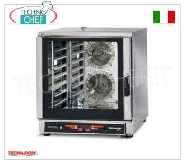 Digital Electric Steam Convection Oven 7 Trays GN 1/1, mod. FEDL07NEMIDVH2O CONVENTION-STEAM OVEN Electric Fan, Professional for GASTRONOMY and PASTRY, capacity 7 Gastro-Norm 1/1 TRAYS or mm.600x400 (excluded), DIGITAL CONTROLS, 9 cooking programs, V.400 / 3 + N, Kw.10, 7, Weight 106 Kg, dim.mm.840x910x930h