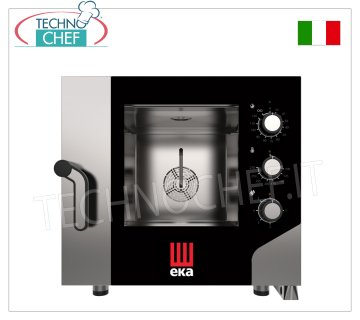 Tecnoeka - Electric Convection-Steam OVEN for 5 GN 1/1 TRAYS, Mechanical Controls, mod. MK511S CONVENTIONAL STEAM OVEN Electric ventilated TECNOEKA, Professional with cooking chamber for 5 GASTRO-NORM 1/1 TRAYS, ELECTROMECHANICAL PANEL, V.380/400 3N, Kw. 7.8, weight 78.4 kg, dim. mm. 730x855x700h