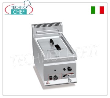 GAS FRYER 1 well of 8 lt., Burner in the well, Mechanical Controls, mod. GL8B Countertop GAS FRYER, 1 8 liter tank, PLUS 600 line, barrel burners in the tank, thermal power 6.6 kW, weight 19 kg, dim.mm.300x600x290h