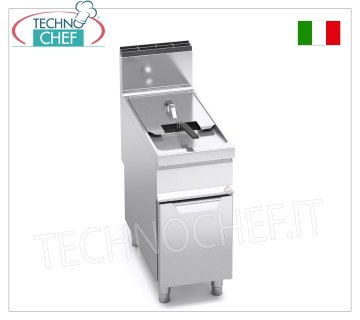 TECHNOCHEF - GAS FRYER on MOBILE, 1 TANK of 20 litres, MAXIMA 900 line, Mod.9GL20M GAS FRYER on MOBILE, BERTO'S, MAXIMA 900 line, TURBO Series, 1 TANK of 20 litres, thermal power Kw.17,5, Weight 59 Kg, dim.mm.400x900x900h