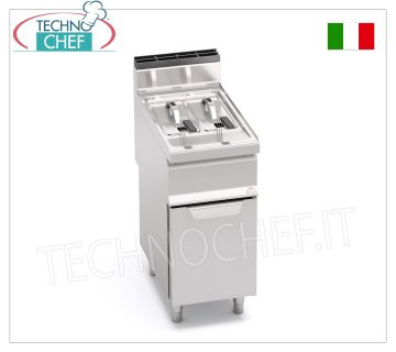 TECHNOCHEF - GAS FRYER on MOBILE, 2 tanks of 7+7 litres, Mod.GL7+7M GAS FRYER on MOBILE, BERTOS, MACROS 700 line, TURBO Series, 2 independent tanks of 7+7 litres, thermal power 9.2 kW, weight 45 Kg, dim.mm.400x700x900h