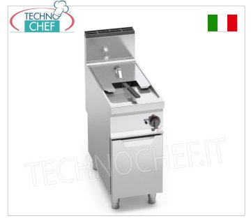 TECHNOCHEF - GAS FRYER on MOBILE, 1 TANK of 18 litres, Analogue Controls, Mod.9GL18MI GAS FRYER on MOBILE, BERTO'S, MAXIMA 900 Line, INDIRECT GAS FRY Series, 1 TANK of 18 litres, Analogue Controls, Indirect Heating, thermal power Kw.14,00, Weight 59 Kg, dim.mm.400x900x900h