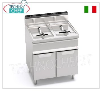 TECHNOCHEF - GAS FRYER on MOBILE, 2 tanks of 20+20 litres, Mod.GL20+20M GAS FRYER on MOBILE, BERTOS, MACROS 700 Line, TURBO Series, 2 independent tanks of 20+20 litres, thermal power 33.00 Kw, Weight 63 Kg, dim.mm.800x700x900h