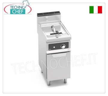 TECHNOCHEF - ELECTRIC FRYER on MOBILE, POWERED, 1 TANK of 18 litres, Mod.E7F18-4MS-BF ELECTRIC FRYER on MOBILE, BERTOS, MACROS 700 line, TURBO Series - HIGH POWER, 1 TANK of 18 litres, BFLEX ELECTRONIC CONTROLS, POWERED version, V.400/3+N, Kw.18.00, Weight 50 Kg, dim .mm.400x700x900h