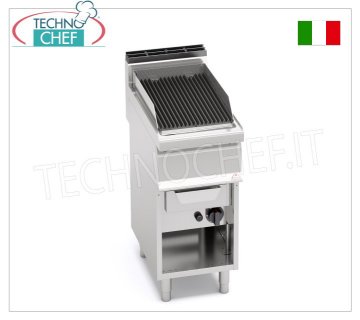 TECHNOCHEF - GAS VAPOR-WATER GRILL, 1 module on OPEN CABINET, Mod.G7WG40M GAS VAPOR-WATER GRILL, BERTOS, MACROS 700 Line, WATER GRILL Series, 1 module on OPEN CABINET with 350x515 mm COOKING AREA, 9.00 kW thermal power, 45 Kg weight, dim.400x700x900hmm
