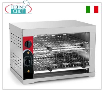 Large TOASTER OVEN with 2 grids measuring 45x33 cm, double controls Large oven toaster with 2 grids 45x33 cm, double independent controls, V. 230/1, Kw 3.6 - external dim. mm 525x380x365h