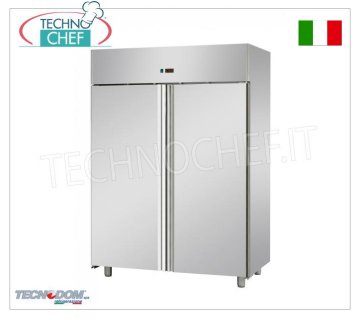 TECNODOM - Freezer-Freezer Cabinet 2 doors, 1400 lt, PASTRY, Negative Temperature 2-door freezer-freezer cabinet, TECNODOM brand, stainless steel structure, 1400 lt capacity, PASTRY, low temperature -18°/-22°C, ventilated refrigeration, PASTRY Trays 600x400 mm, V.230/1, Kw.0 ,7,Weight 169 Kg,dim.mm.1420x800x2030h