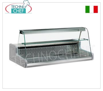 REFRIGERATED COUNTER DISPLAY CABINET, version with CURVED GLASS, mod.VRY8 REFRIGERATED COUNTER DISPLAY CABINET, version with CURVED GLASS, STATIC, temperature +4°/+6°C, VR2000 line, complete with refrigeration unit and lighting, V.230/1, Kw.0,441, dim.mm.1000x930x660h