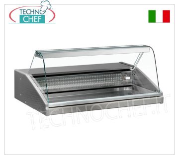 REFRIGERATED SHOWCASE for COUNTER, version with CURVED GLASS, mod VRY8FISH REFRIGERATED COUNTERTOP SHOWCASE, version with CURVED GLASS, STATIC, temperature + 2 ° / + 6 ° C, VR2005 line, complete with cooling unit and lighting, V.230 / 1, Kw.0,441, dim.mm.1000x990x650h