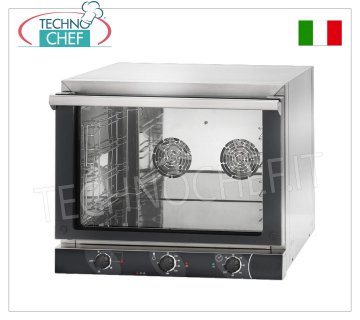 TECNODOM-Electric Convection Oven with GRILL, 4 GN1/1 trays, Manual Controls, mod. NERONE GN EKO - GRILL