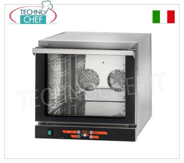 TECNODOM - Electric Convection Oven for 4 trays/grills measuring 43.5x35 cm, Digital Controls, mod. NERONE EKO 4 DIG, V. 220/1, Kw 3.15