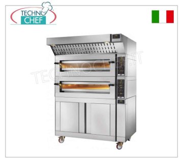 Electric OVEN for 6 PIZZAS Ø 34 cm, 100% REFRACTORY cooking chamber, mod. KING6GTOP