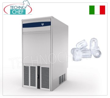 FABBRICATORE di GHIACCIO a CUBETTI CAVI, resa 20 Kg/24 h, Deposito 5 Kg