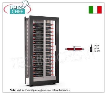 WINE CELLAR-TECA capacity 60 bottles Horizontal, Static-Ventilated, SLIM Line, dim.mm.874x388x1865h