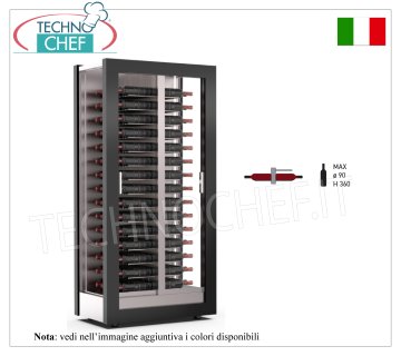 CELLAR-TECA for WINE capacity 120 bottles Horizontal, Static-Ventilated, 3 Glass Sides, dim.mm.874x568x1865h