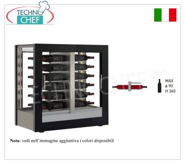 WINE CELLAR-TECA capacity 48 HORIZONTAL bottles, Static-Ventilated, 4 Glass Sides, dim.mm.874x568x910h