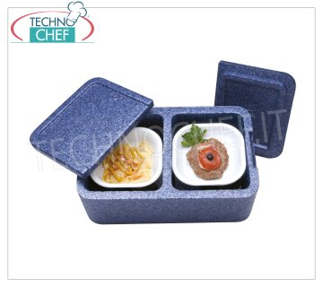 SINGLE-MEAL insulated container, 2 compartments without crockery, dim.mm.425x265x165h