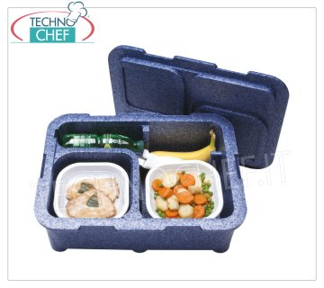 SINGLE-MEAL insulated container, 2 compartments without crockery, dim.mm.425x265x160h