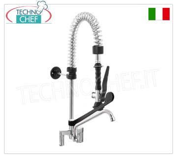 Two-hole sink mixer tap with swivel spout Ø20×250 mm and suspended shower